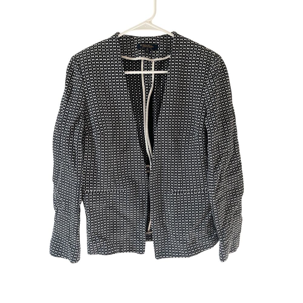 Brooks Brothers Women's woven in Italy tailored open front blazer size 12